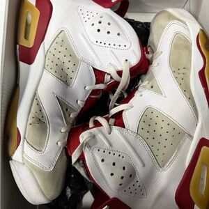 White and Red Athletic Sneakers